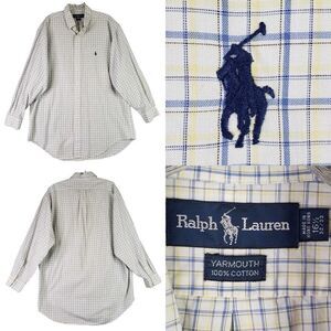 Polo Ralph Lauren Shirt Oxford Men's XL 16.5 Yarmouth Plaid LS Button Down